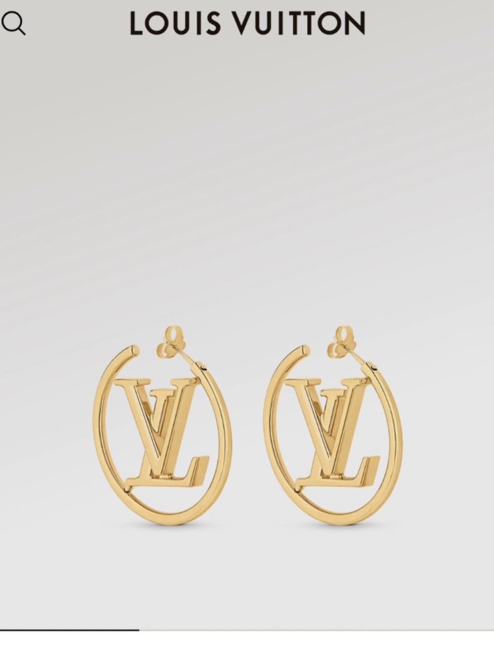 Louis Vuitton gold earrings hoop